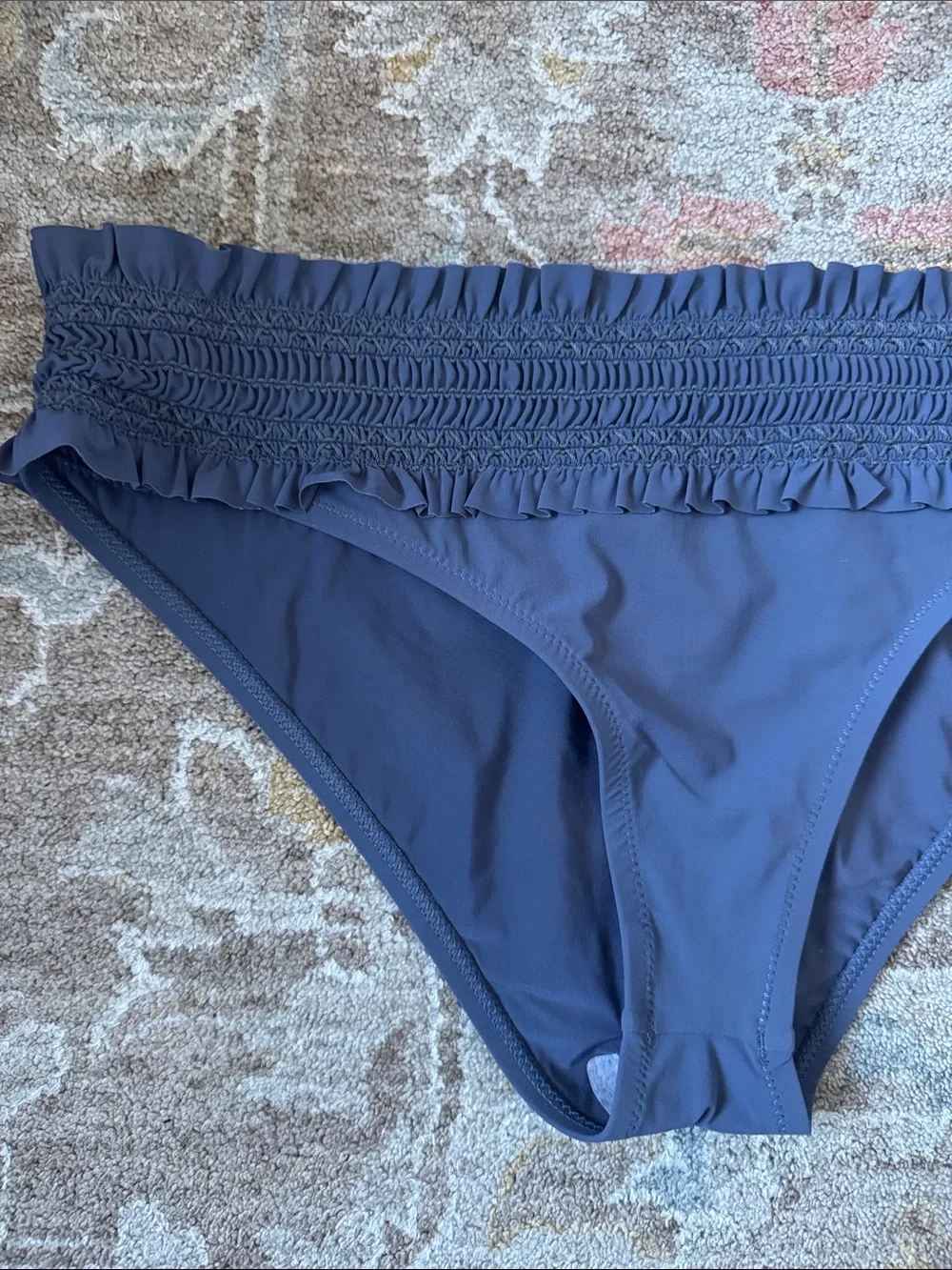 Tory Burch Costa Smocked Hipster Bikini Bottoms